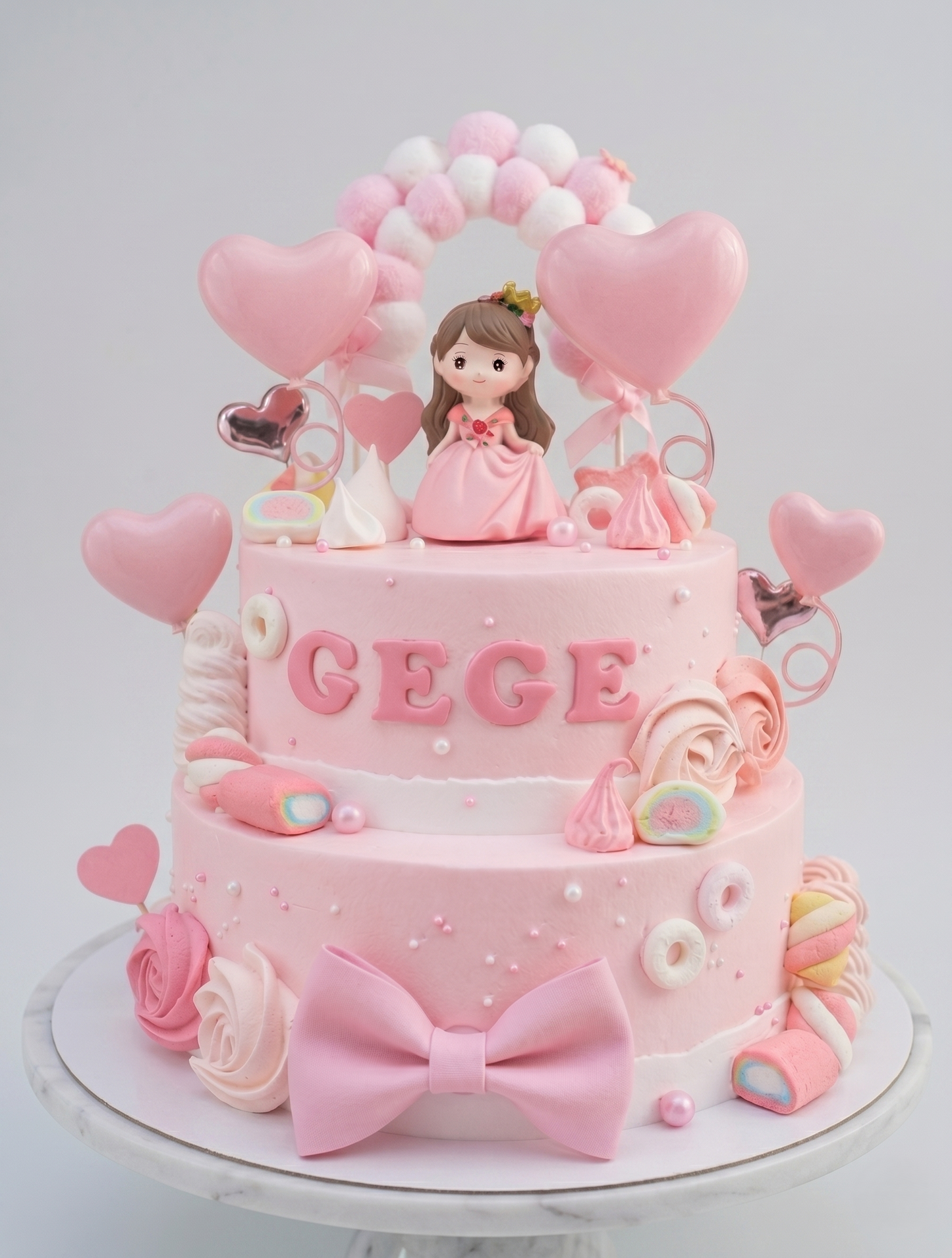 B-619 Birthday Princess with Pon Pon Arch