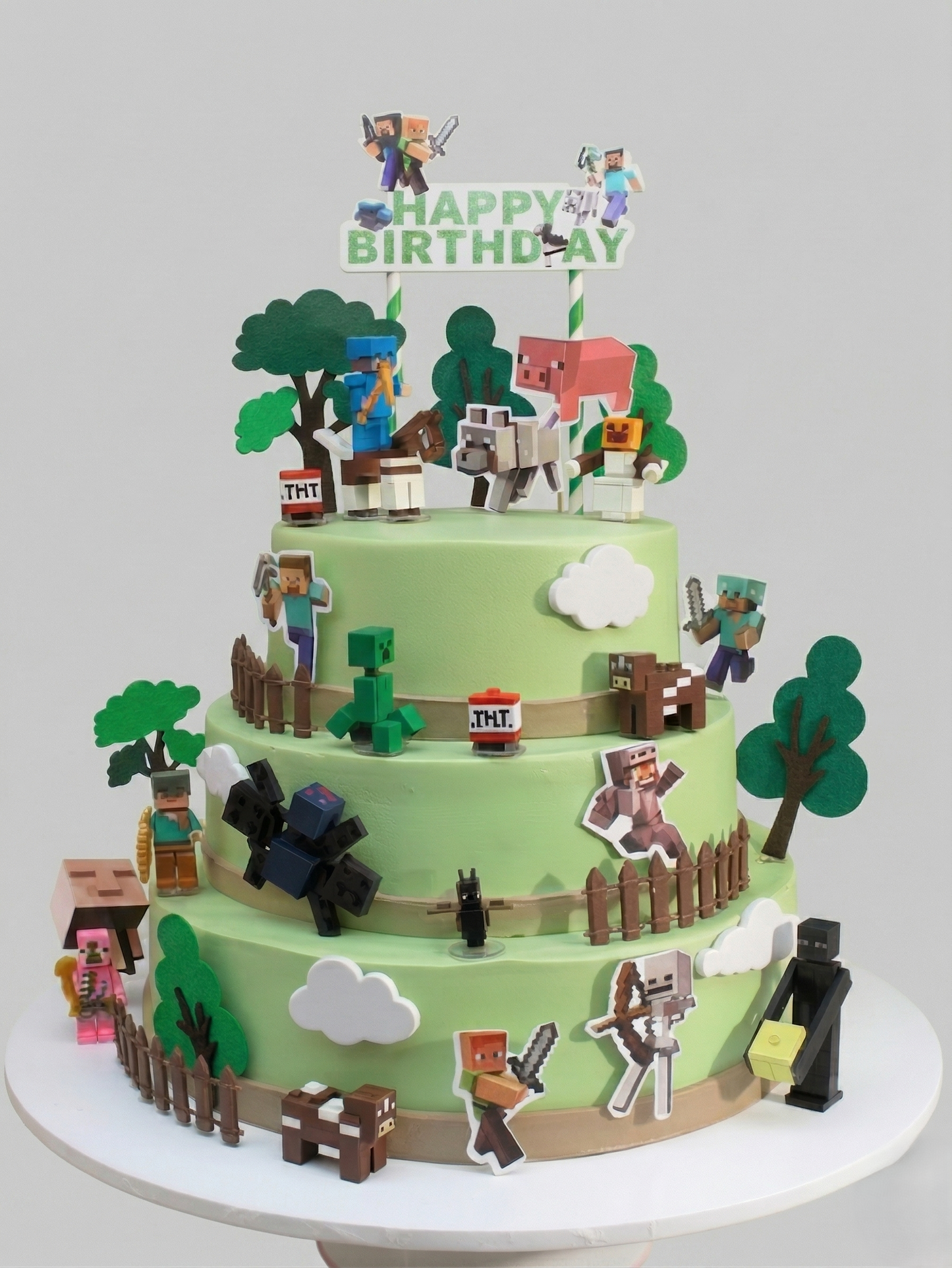 B-756 3 Tier Minecraft Cake