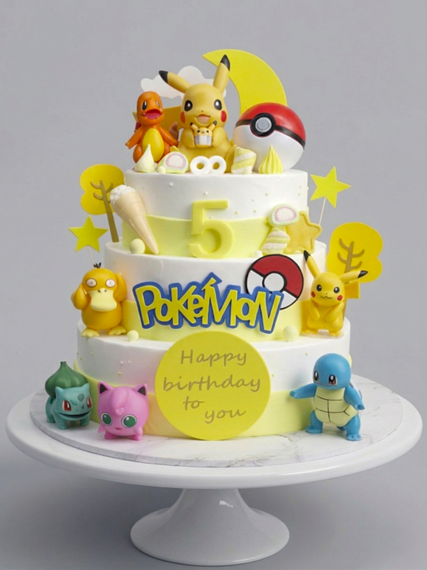 B-778 3 Tier Pokemon Pikachu Cake