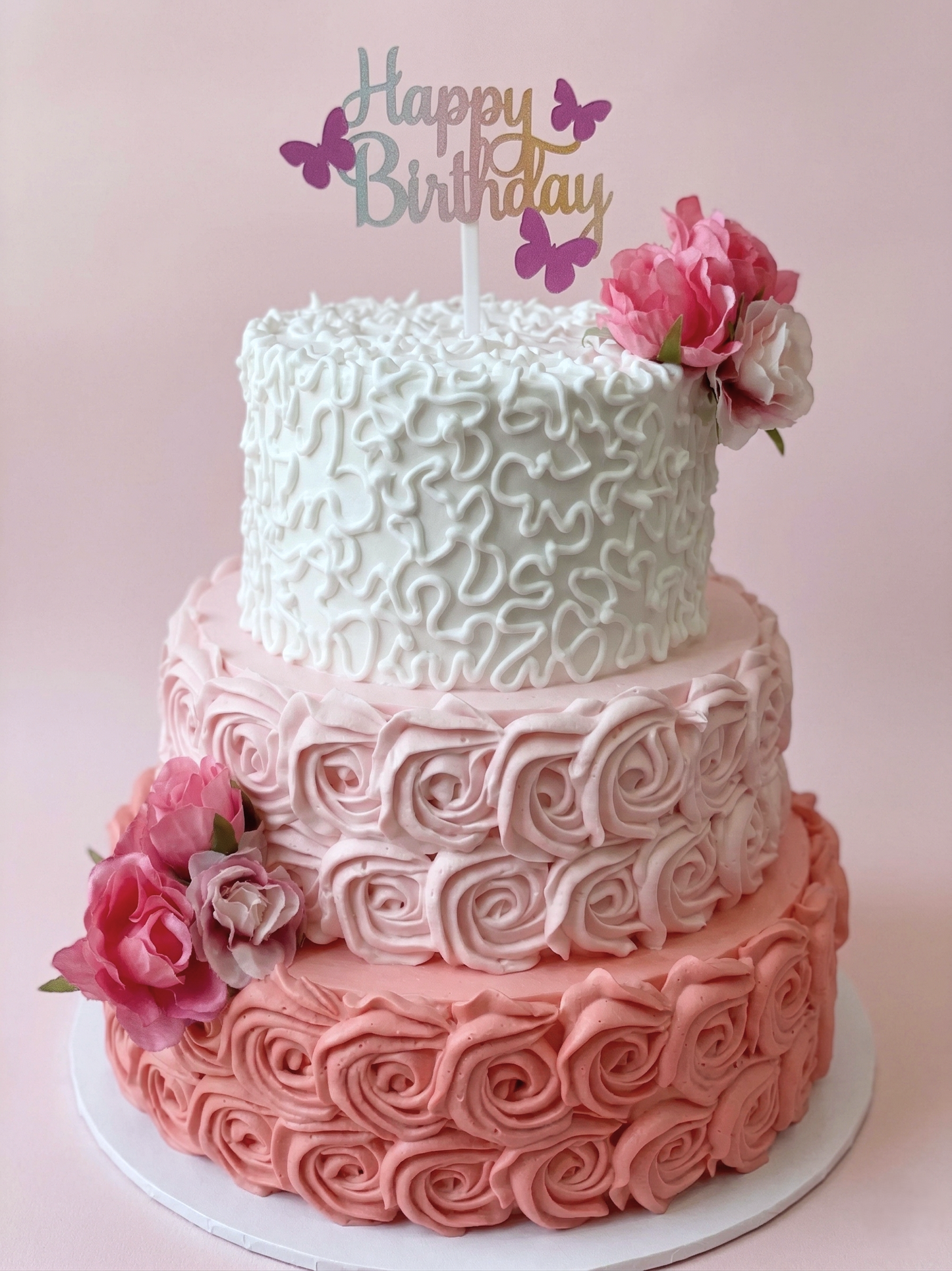 B-780 3 Tier Pink Ombre Cake