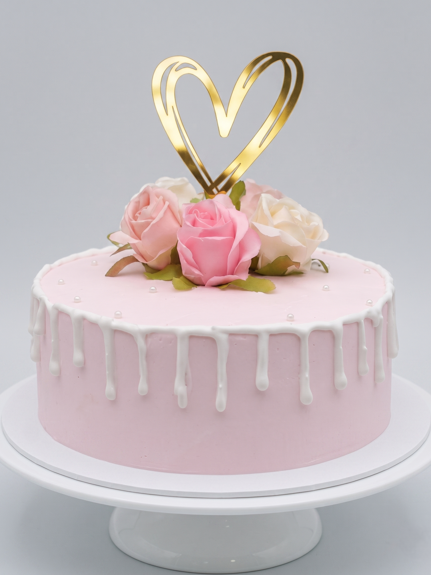 B-931 Gold Heart with Silk Roses