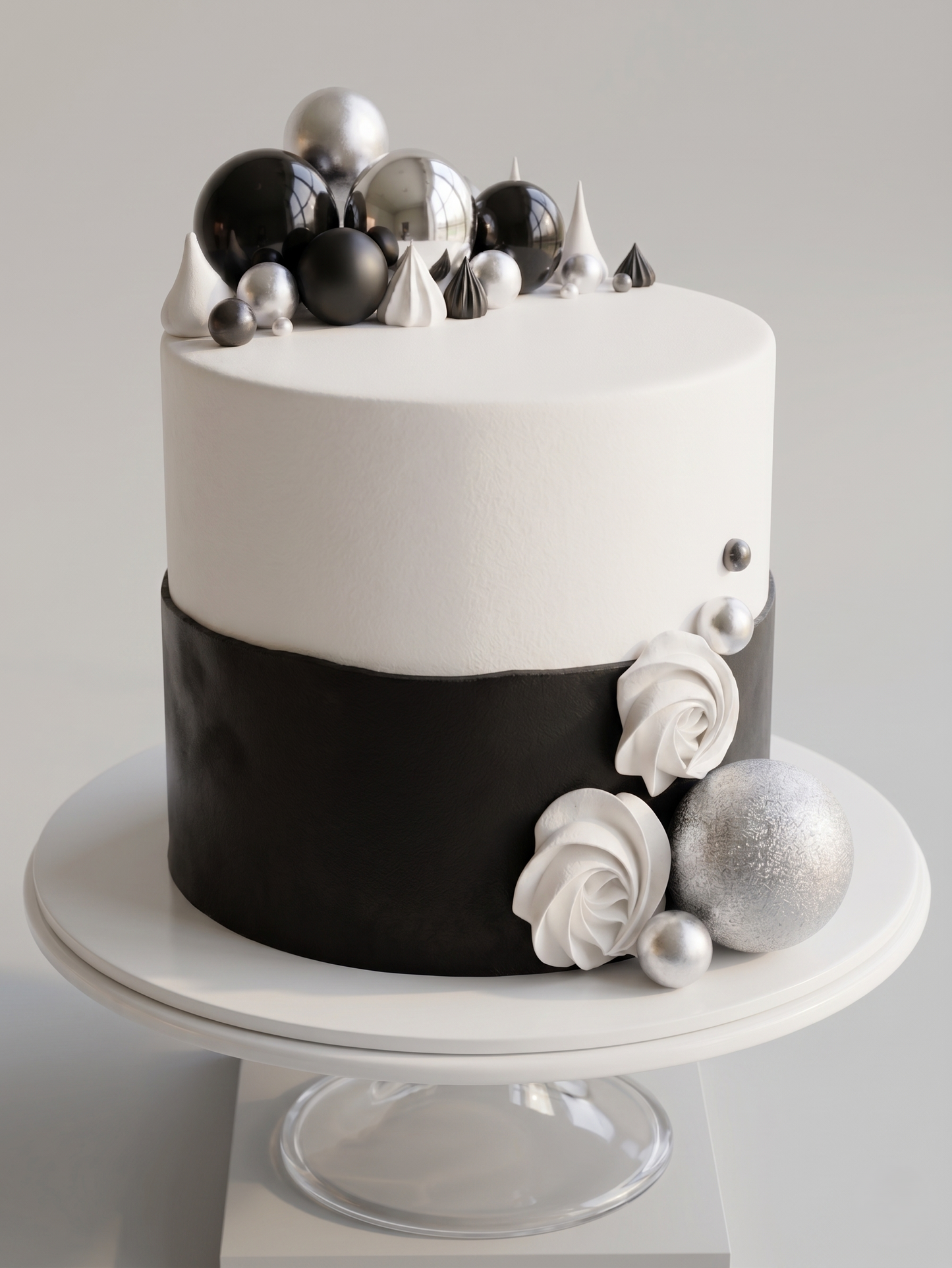 BA-060 Black and Silver Ornaments