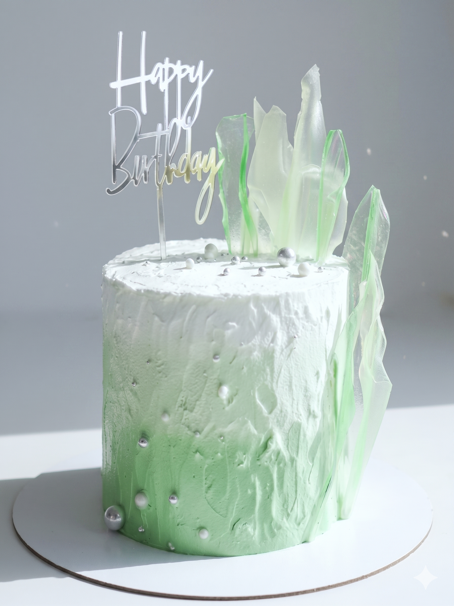 BA-090 Green Ombre Rustic design with rice paper