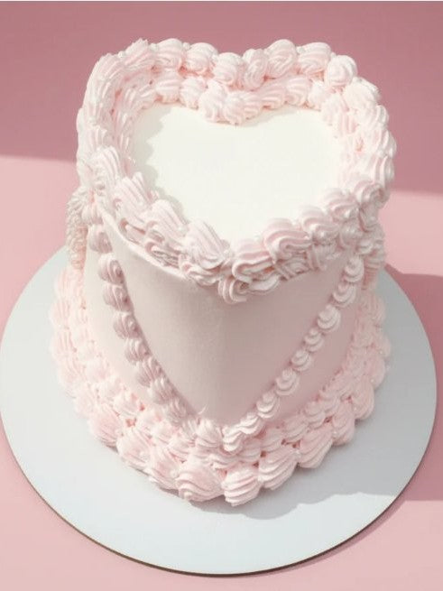 BA-181 Pink Heart Shaped Tall Cake