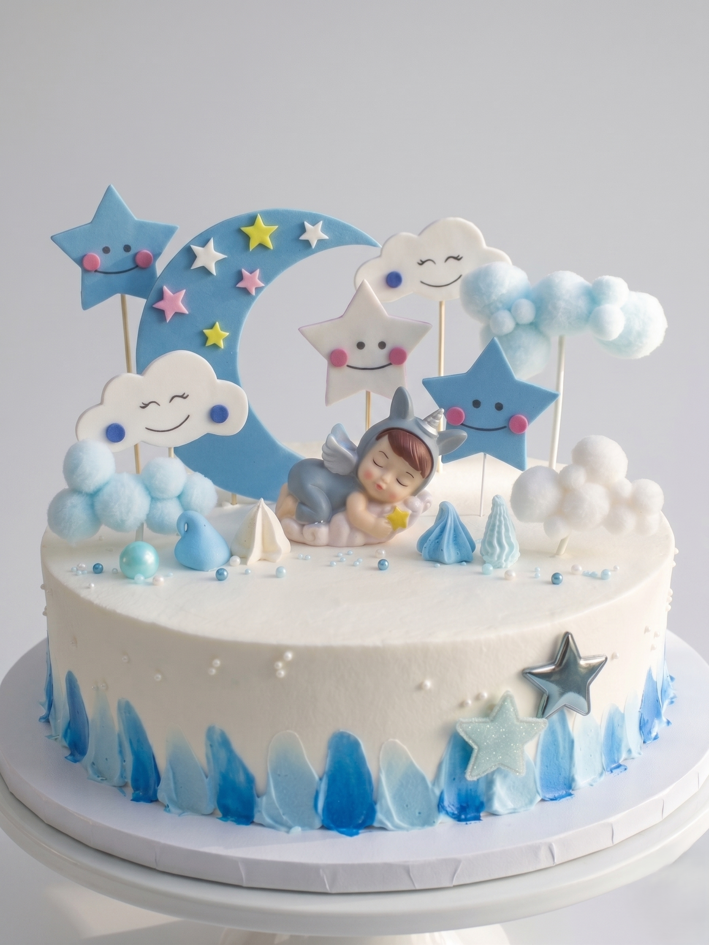 BS-145 Baby Boy with Smiling Clouds