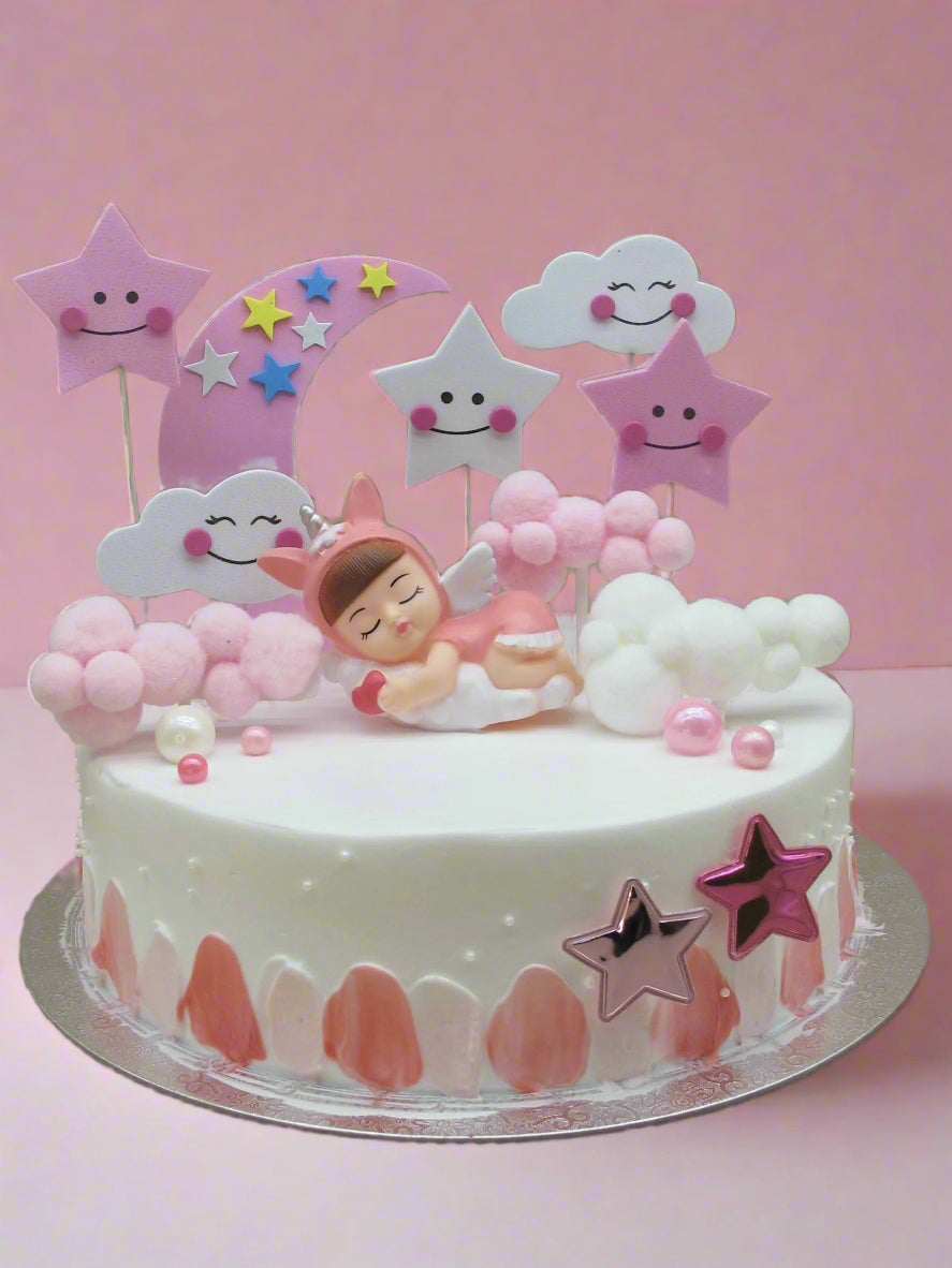 BS-146 Baby Girl with Smiling Clouds