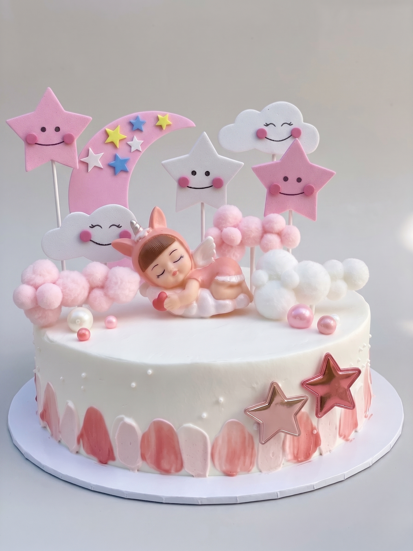 BS-146 Baby Girl with Smiling Clouds