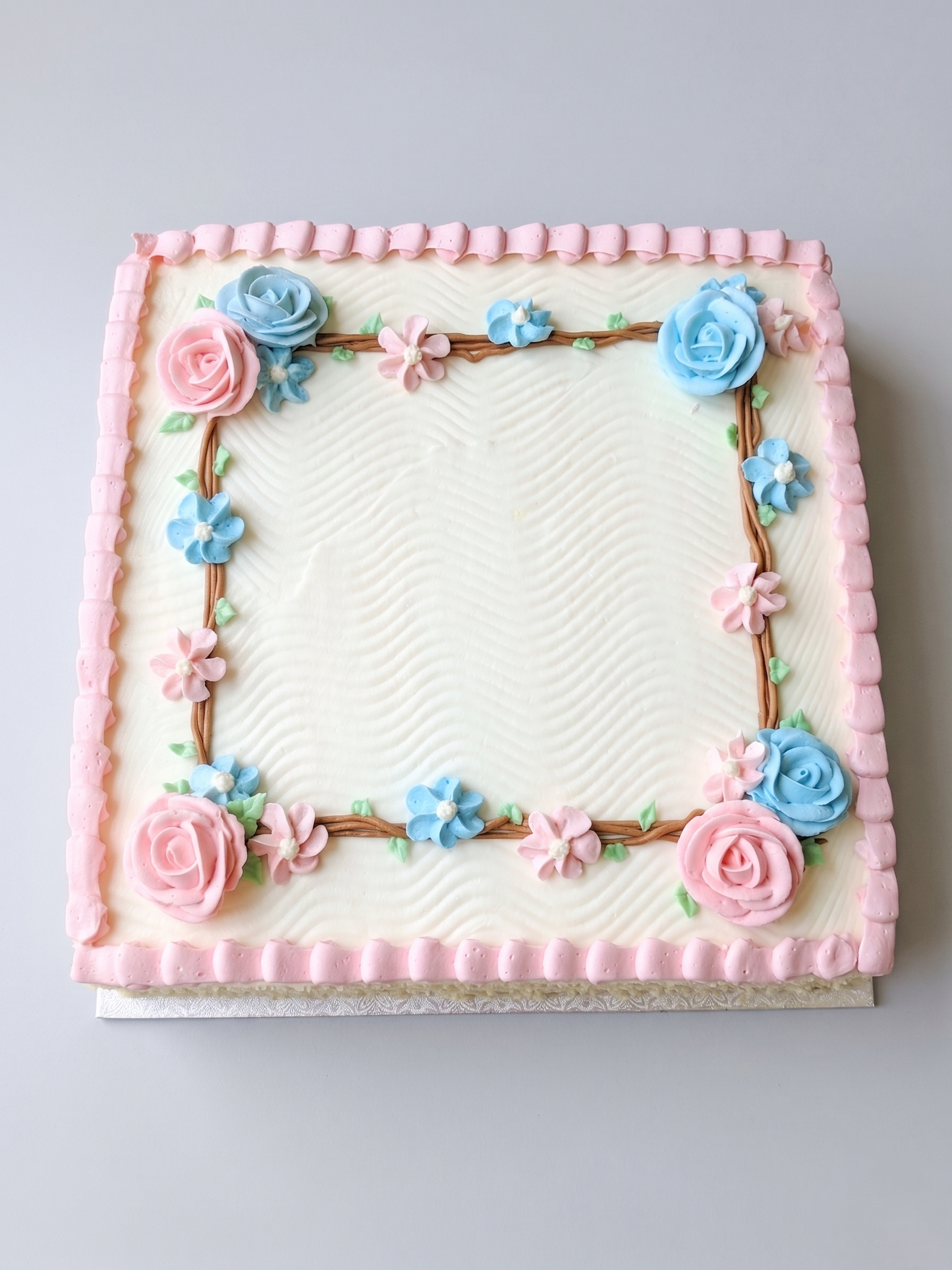 BS-229 Pink & Blue Flowers with Vines