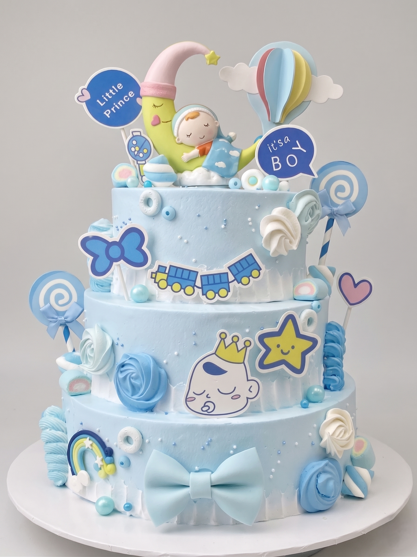 BS-484 3 Tier Baby Boy sleeping on Moon