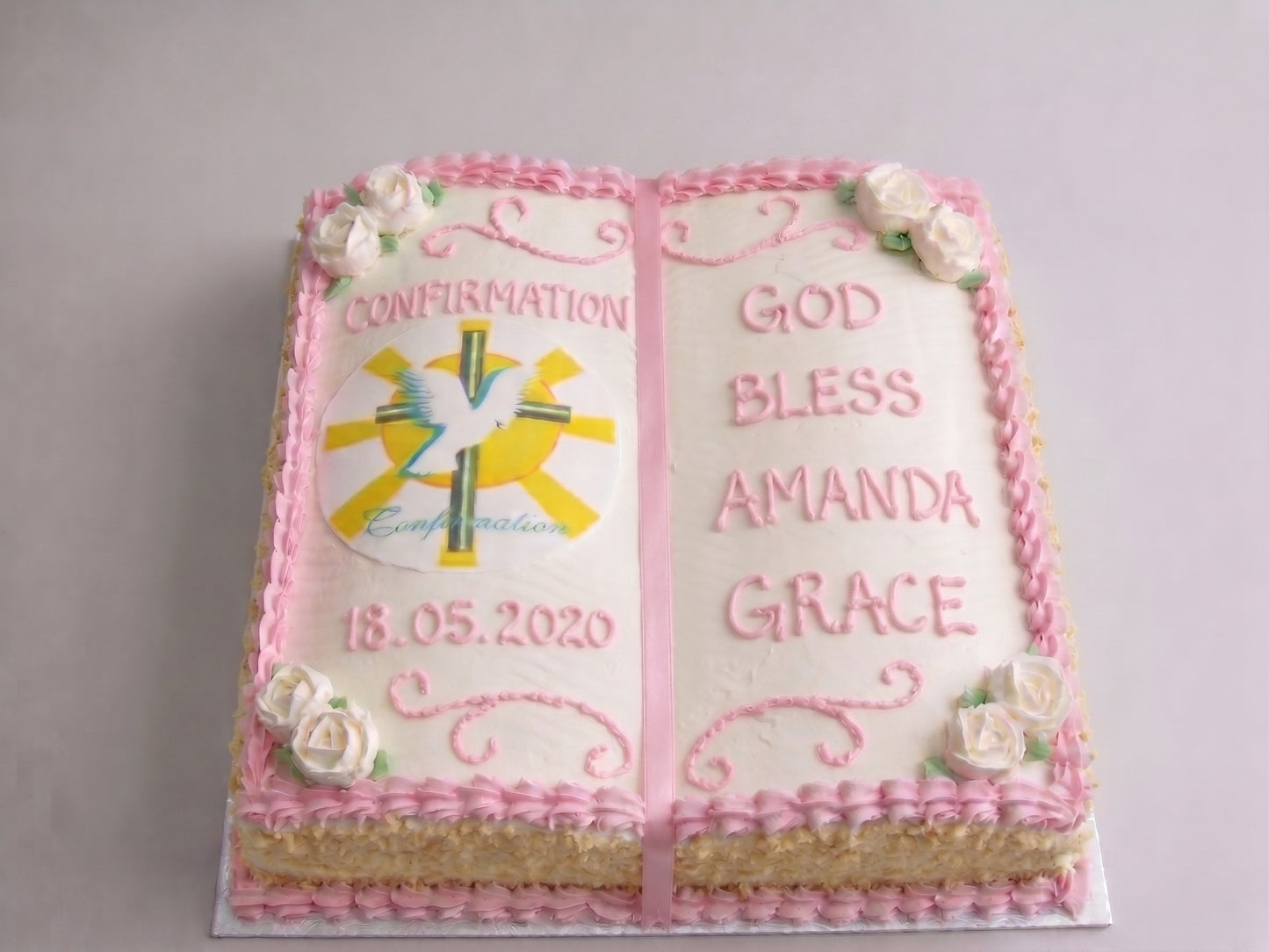 RE-122 Pink Bible Shaped Confirmation