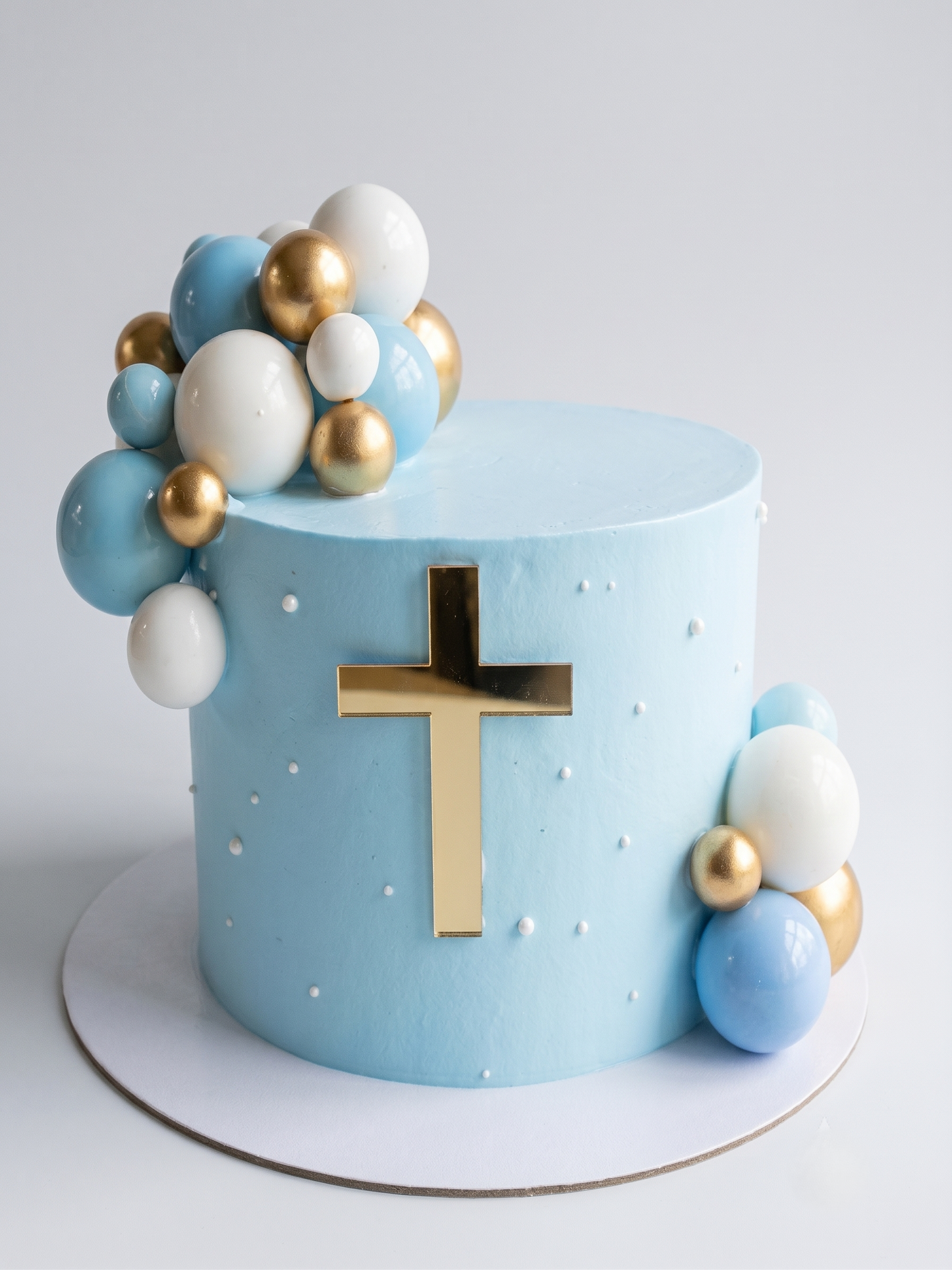 RE-201 Gold & Blue Balls Tall Cake