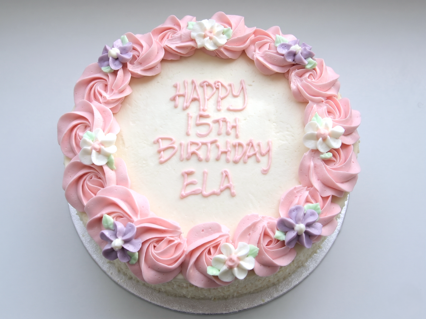 SD-053 Pink Rosy Border with Daisies