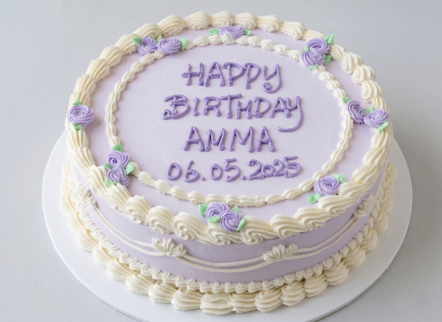 VI-016 Vintage Cake #16 Purple Roses #1