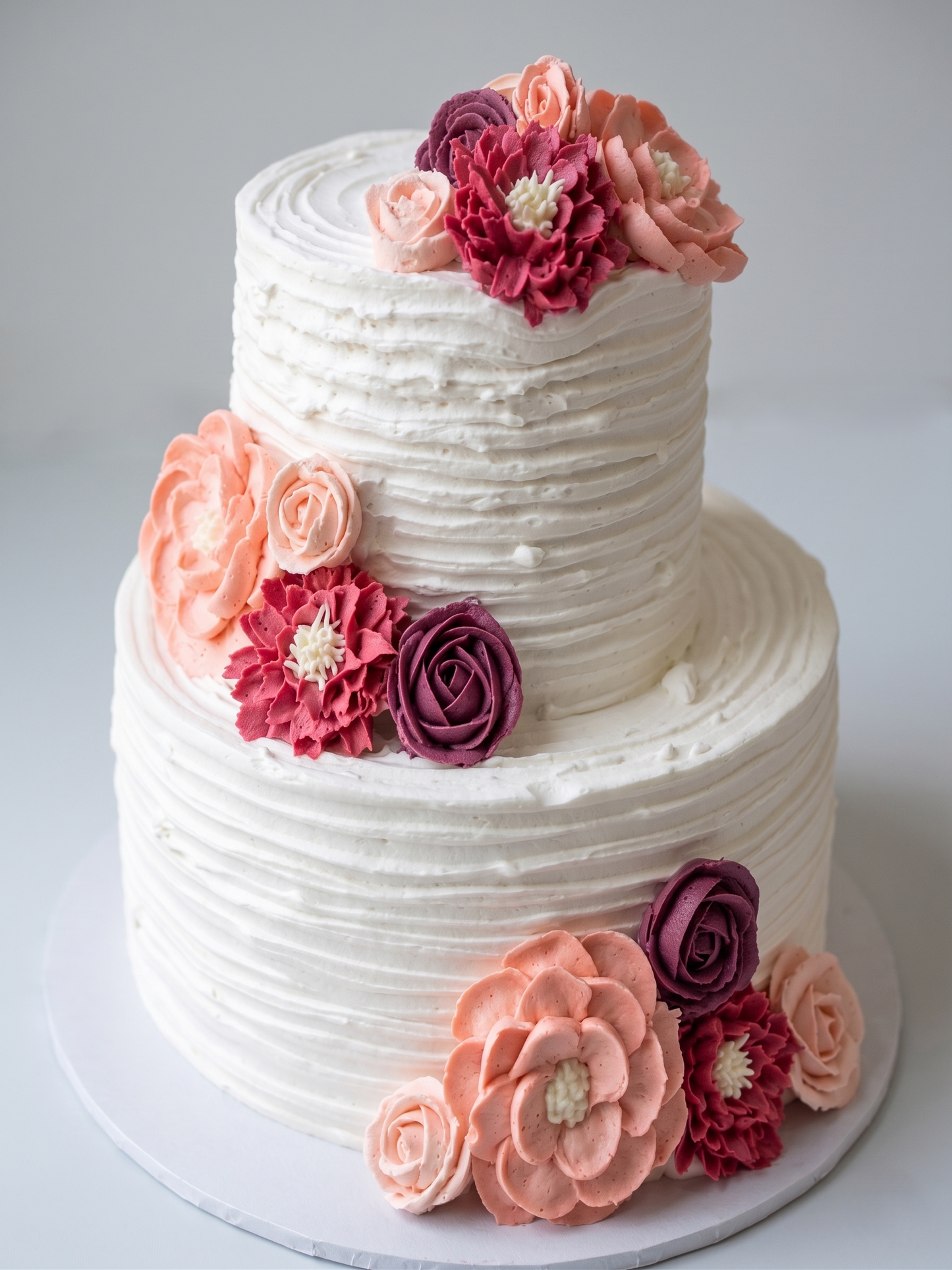WC-205 2 Tier Double Height Floral #5 Cake