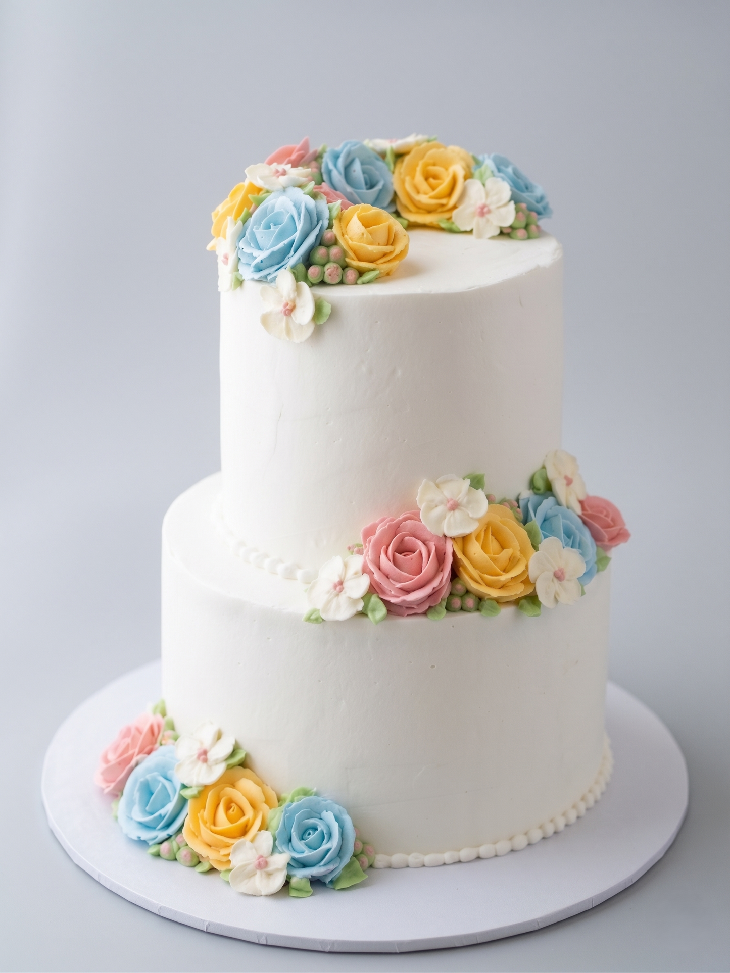 WC-209 2 Tier Double Height Floral #9 Cake