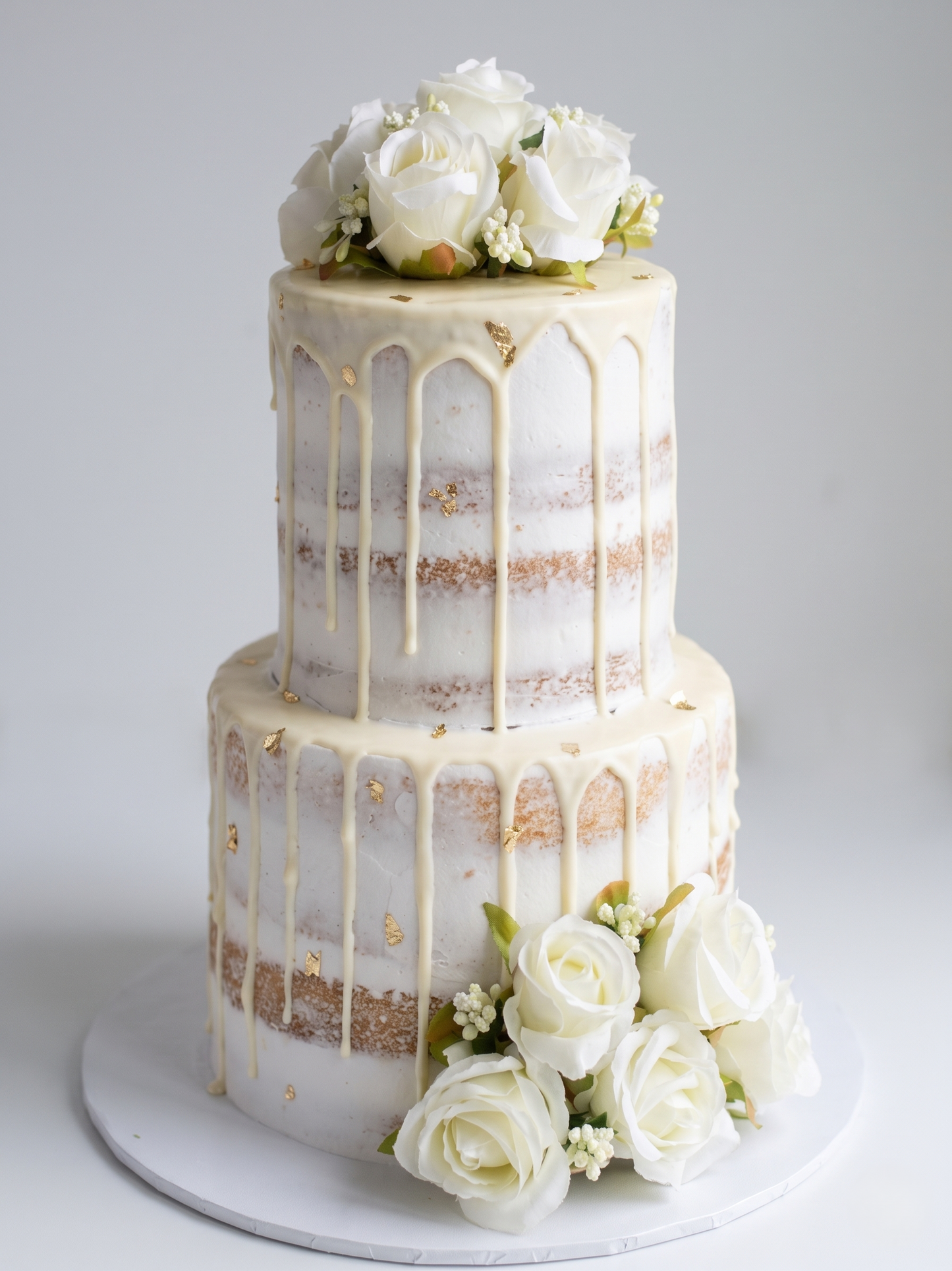 WC-224 2 Tier Double Height White Dripping Naked Cake