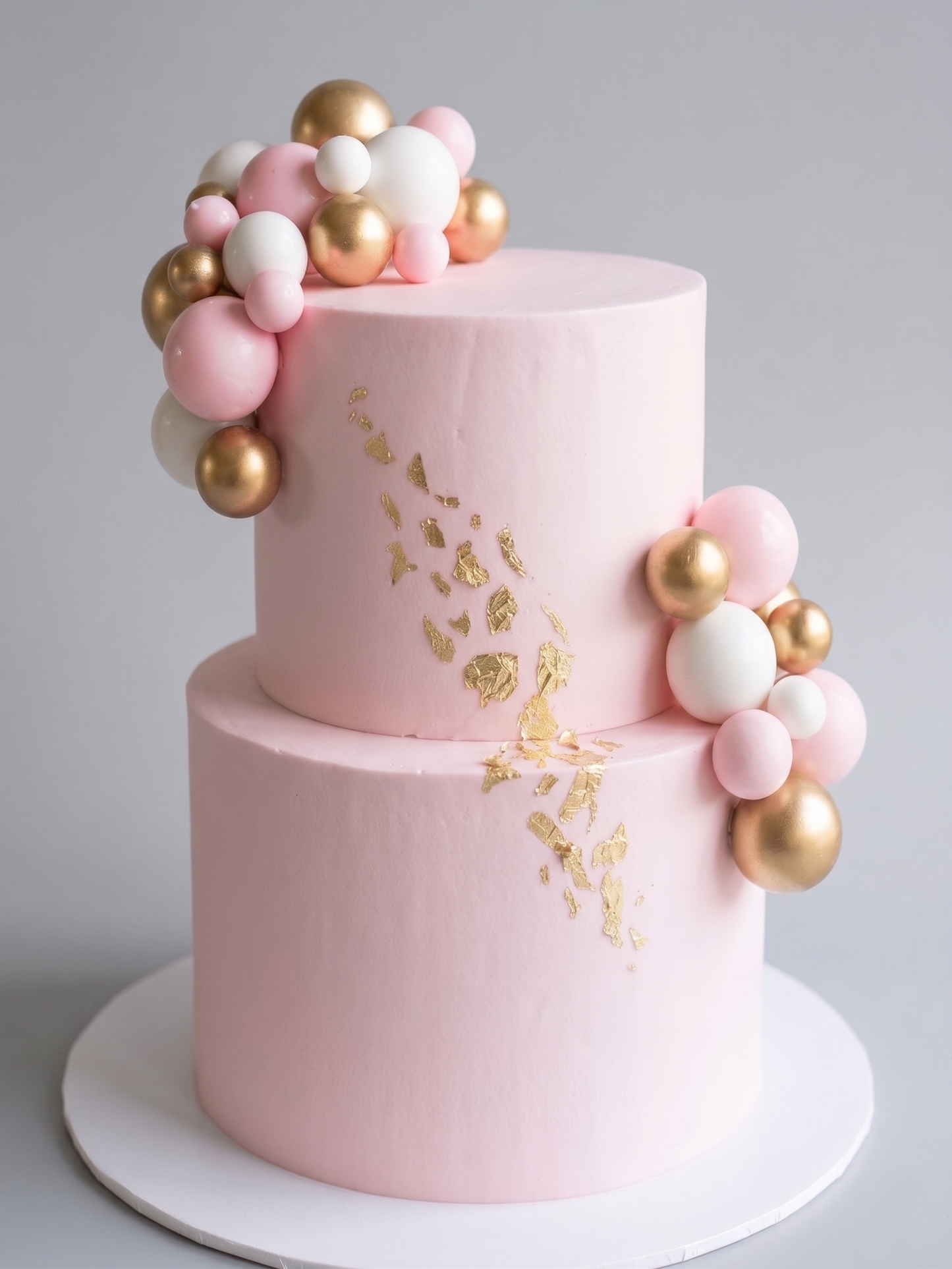 WC-232 2 Tier Double Height Pink Cake with Balls