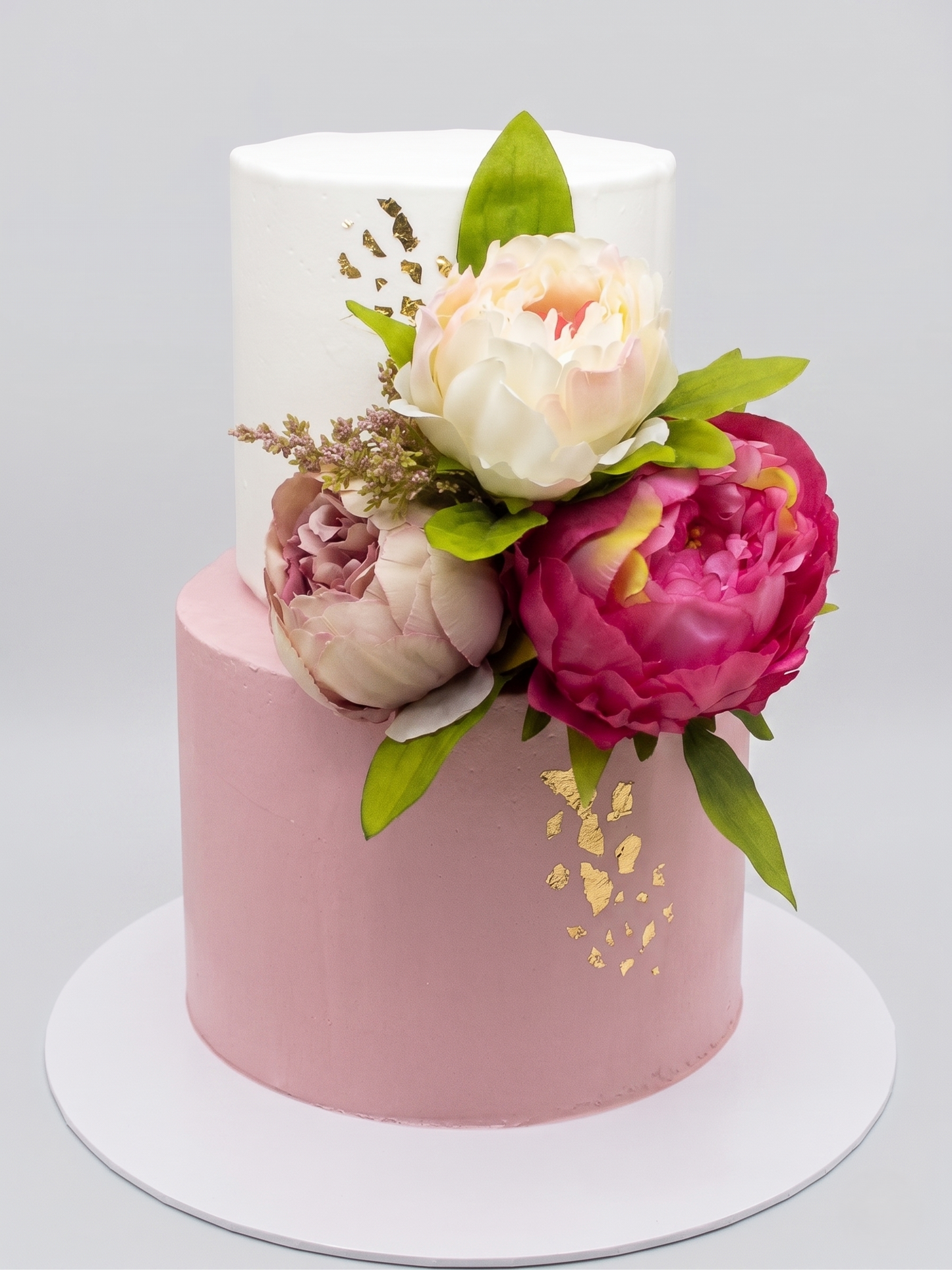 WC-242 2 Tier Double Height Peony #2 Cake