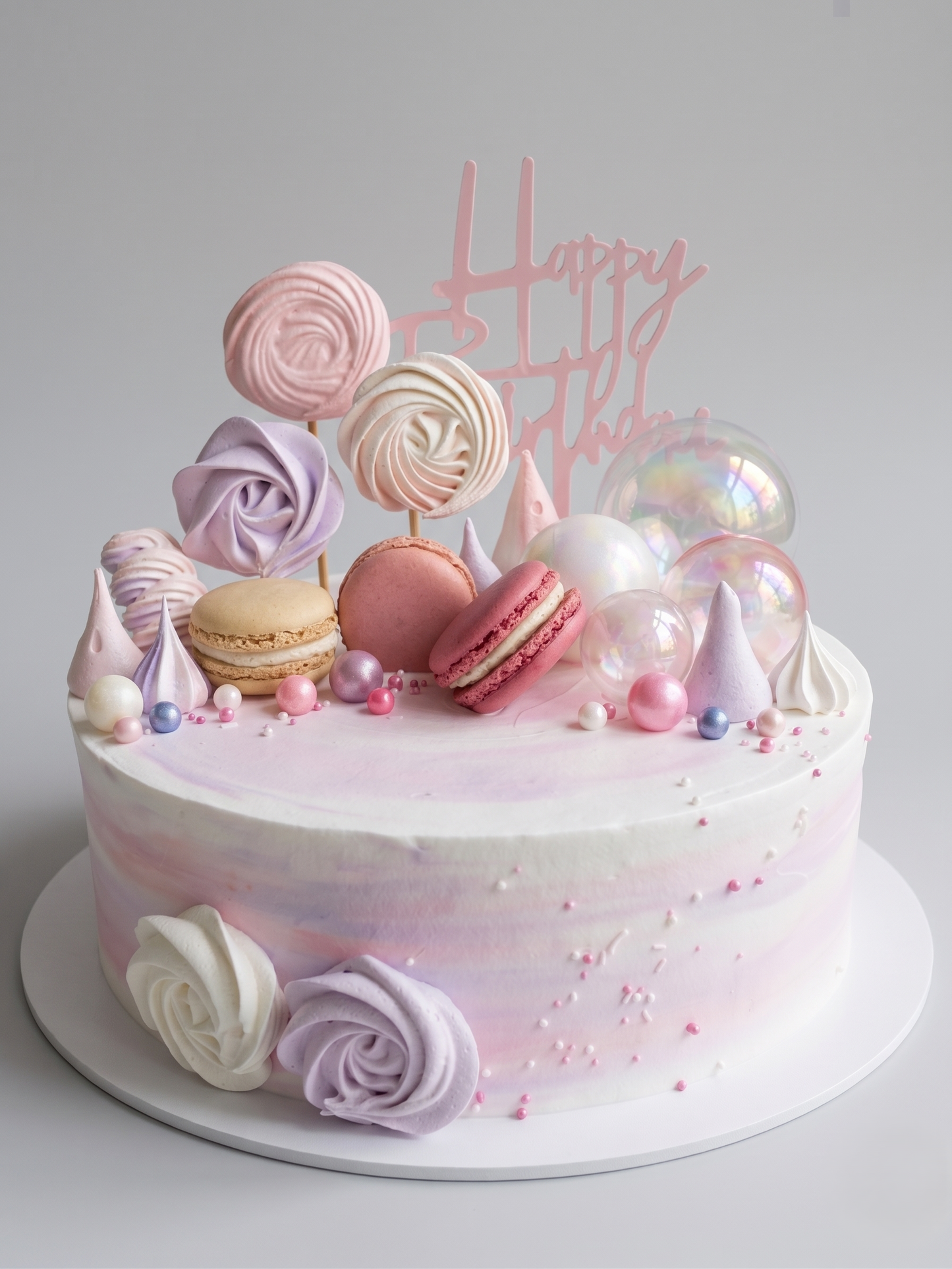 B-038 Meringue Cookies with Macarons