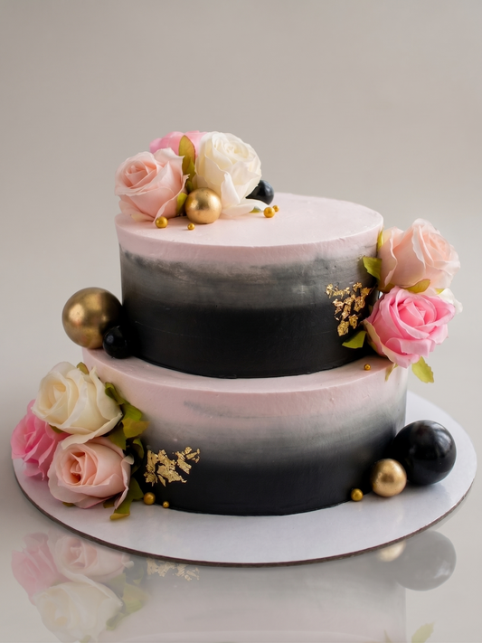 B-509 Black & Pink Roses