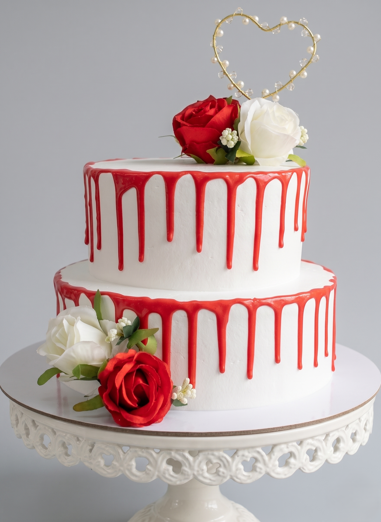 B-518 Red & White Roses