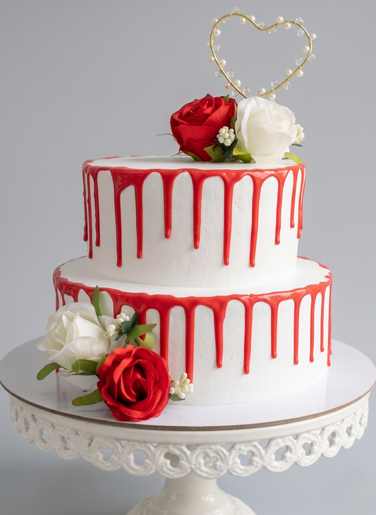 B-518 Red & White Roses