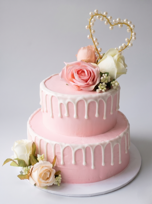 B-564 Silk Flowers with Pearl Heart