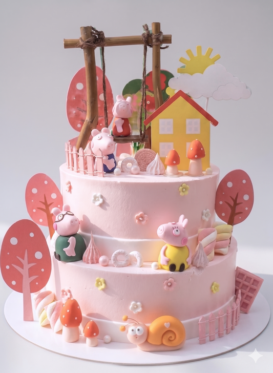 B-635 Peppa Pig #1 Pink Background