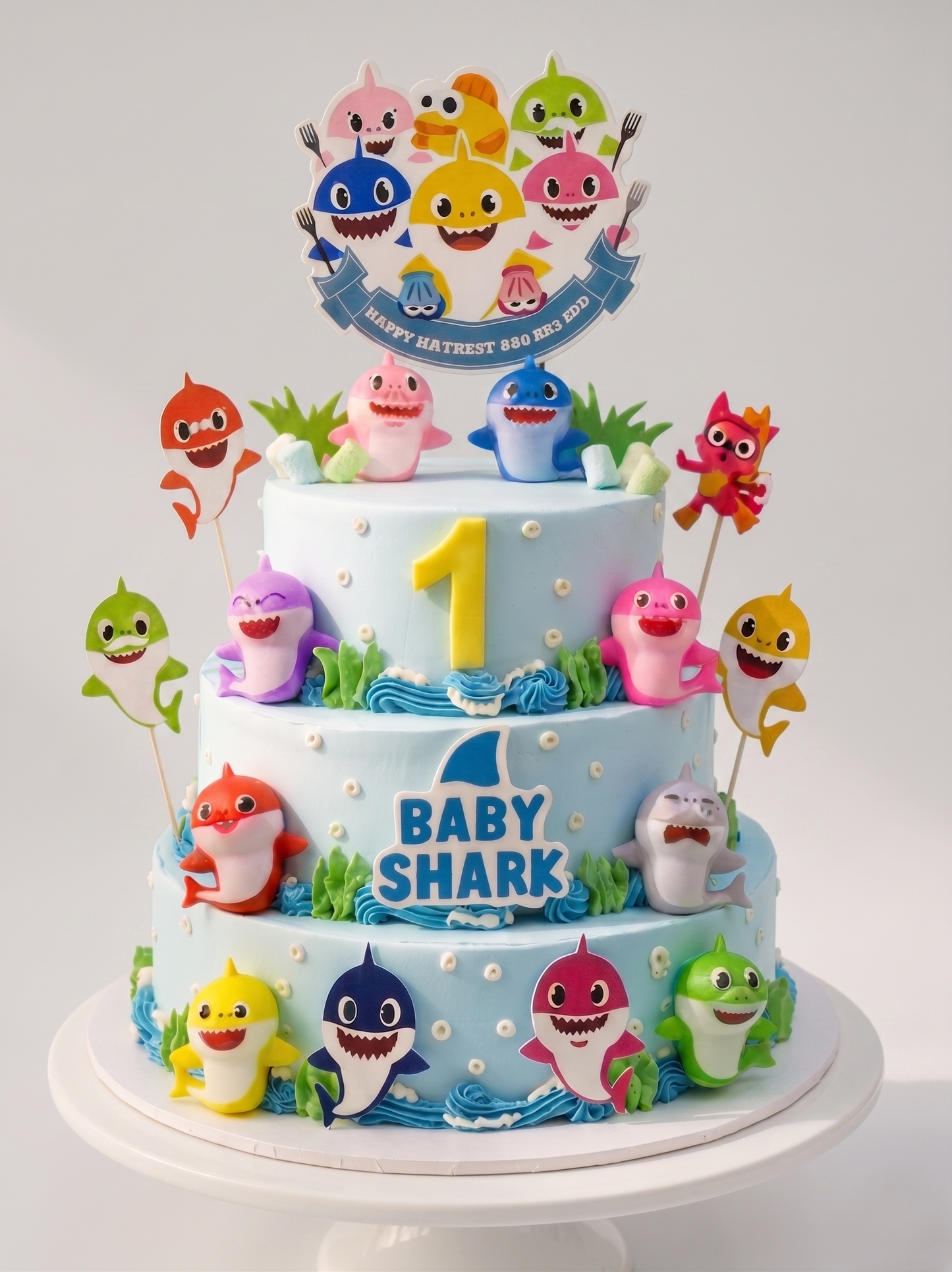 B-751  3 Tier Baby Shark Cake