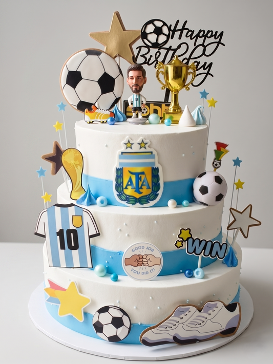 B-760 3 Tier Messi Soccer Cake