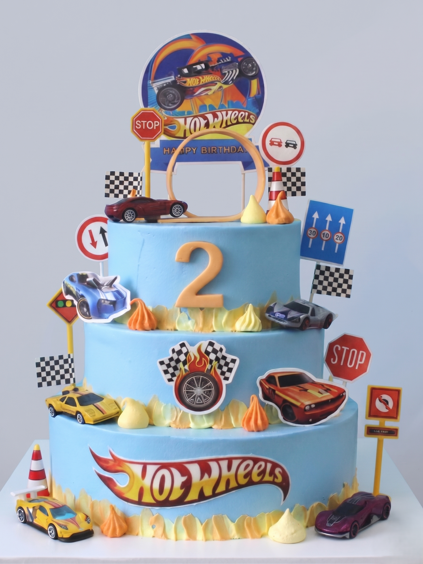 B-764 3 Tier Hot Wheels Cake