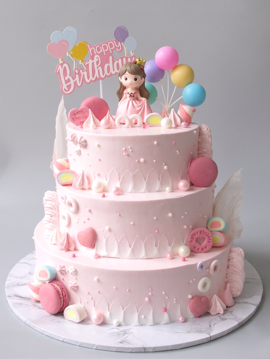 B-767 3 Tier Birthday Princess Cake