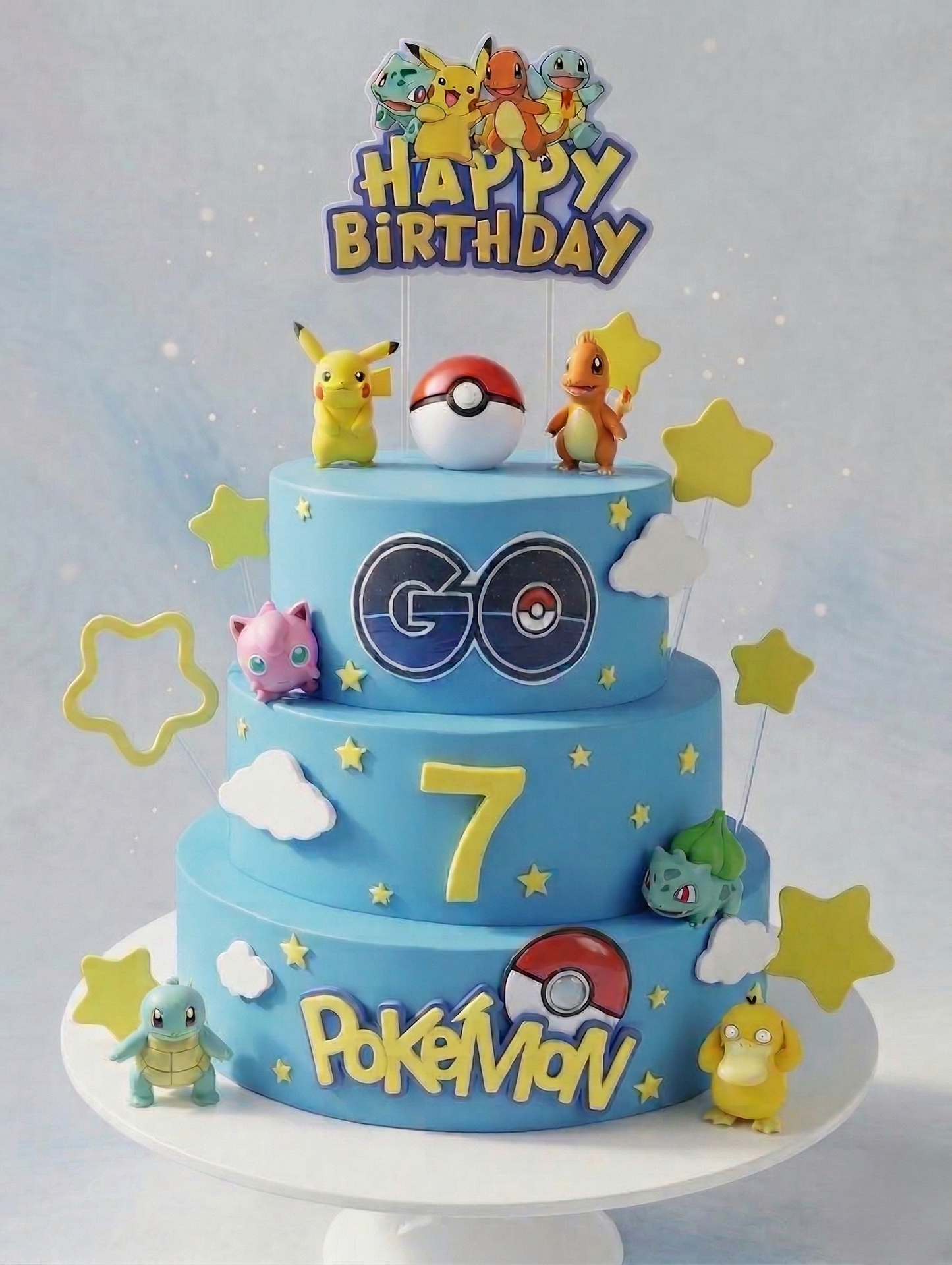 B-772 3 Tier Pokemon Pikachu Cake