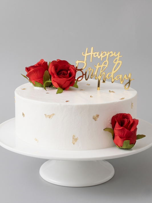 B-912 Red Silk Roses with Gold Leaf