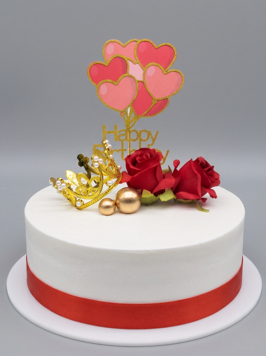 B-919 Red Heart Bunch with Crown