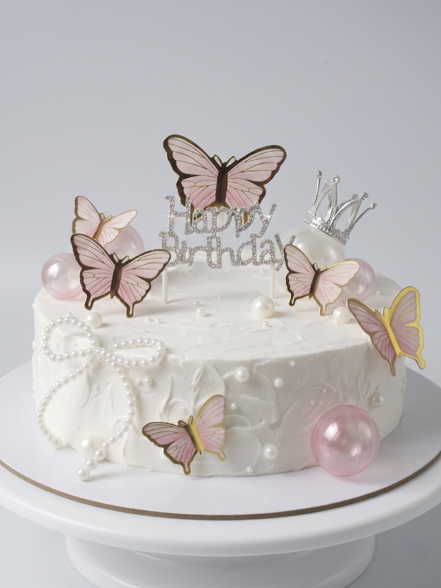 B-928 Pink Butterflies with Bubbles