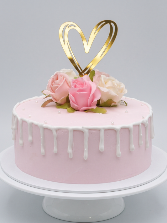 B-931 Gold Heart with Silk Roses