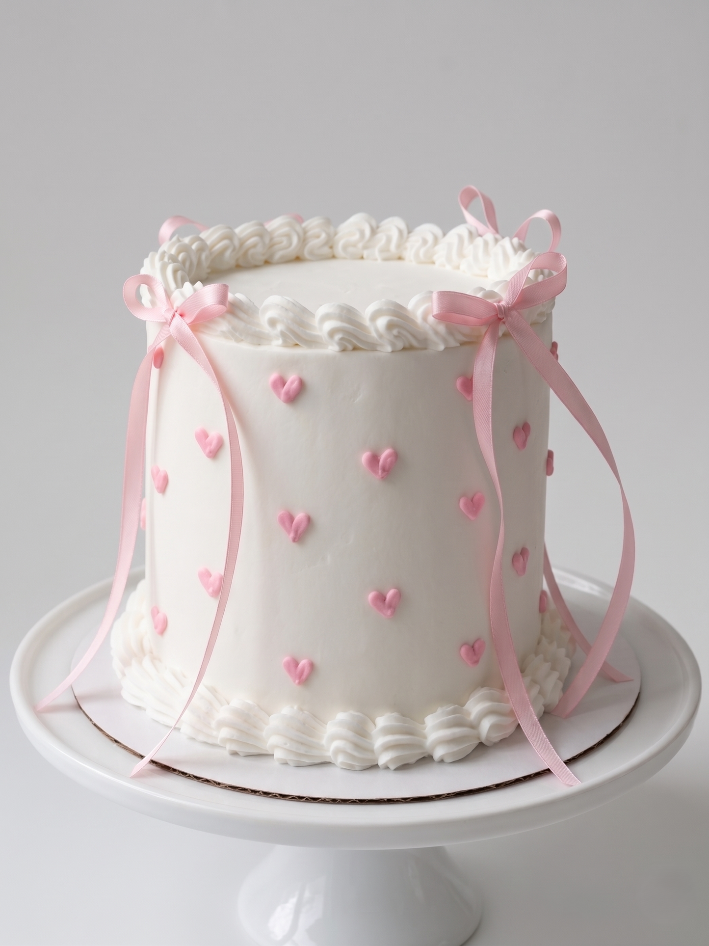 BA-007 Tiny Pink Hearts with Ribbon Bows