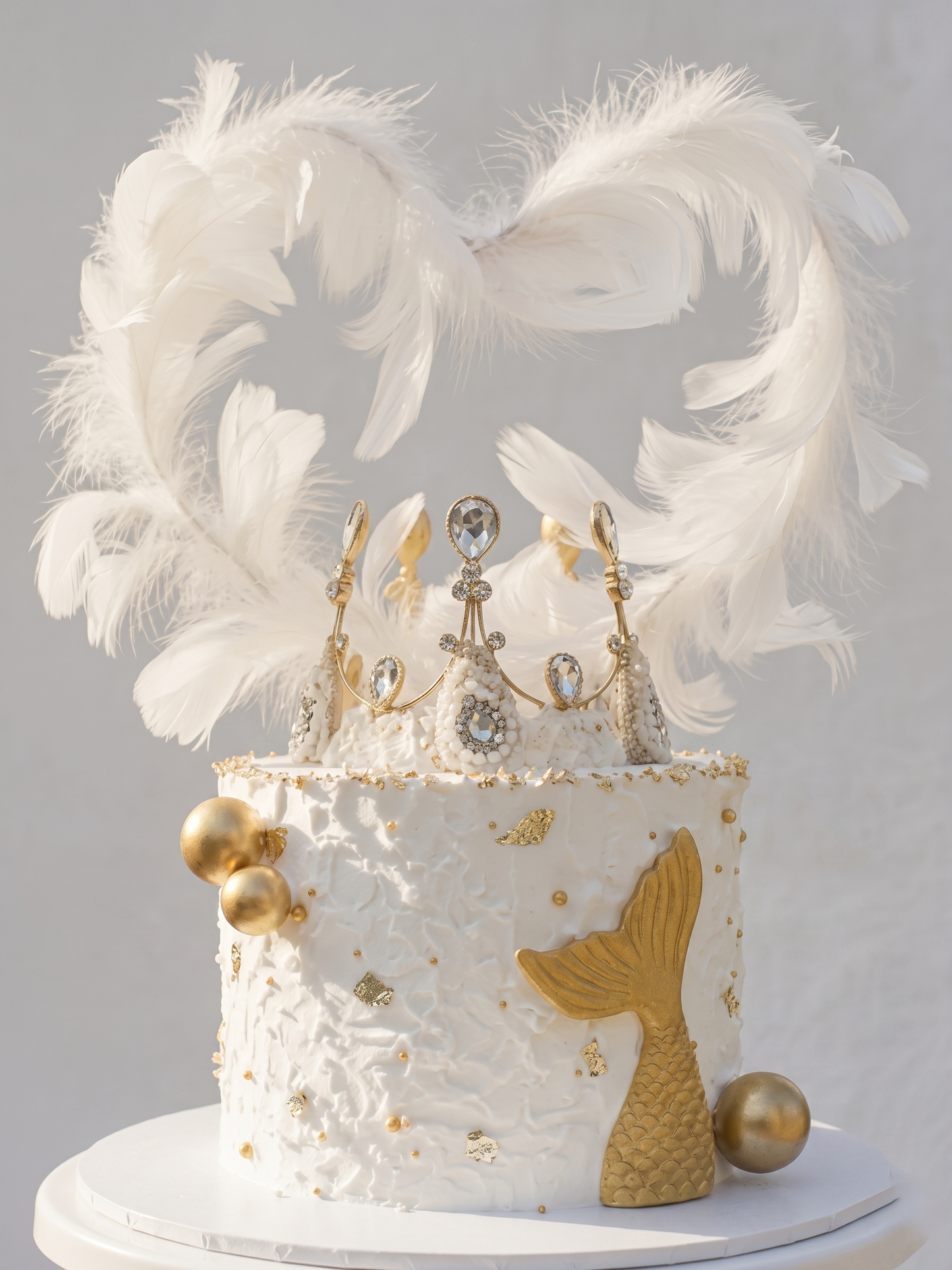 BA-052 Tiara with Feather Heart