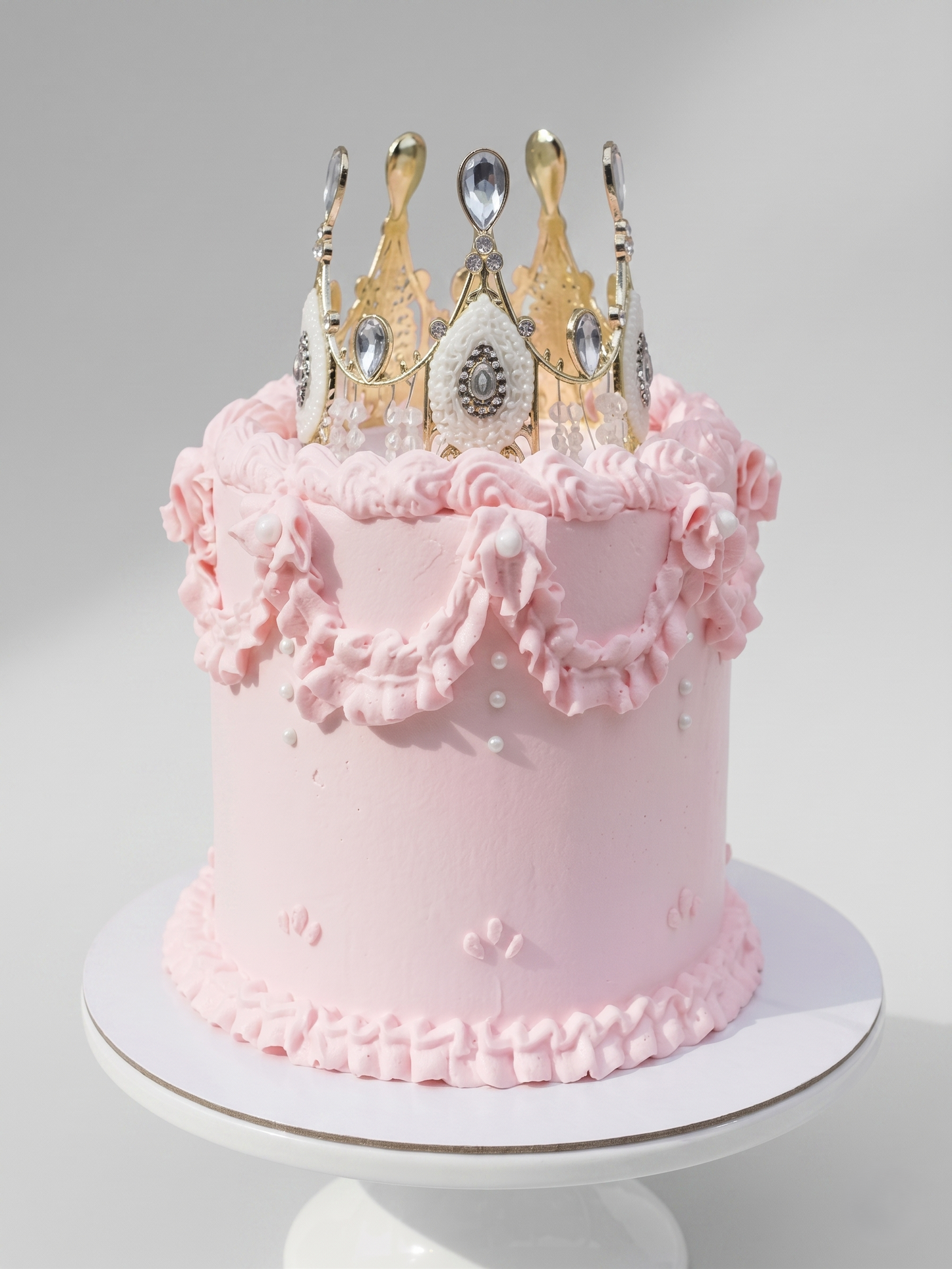 BA-073  Pink Vintage Cake With Tiara