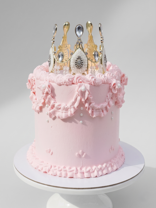 BA-073  Pink Vintage Cake With Tiara