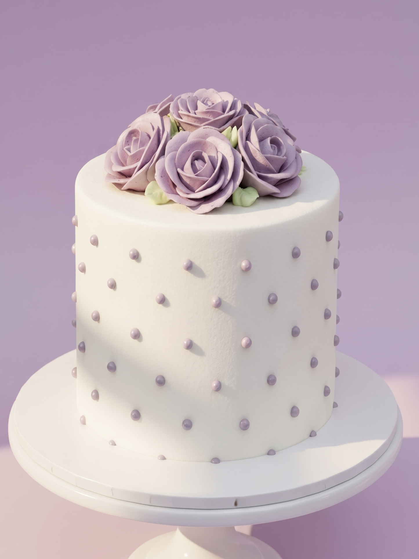 BA-098 Purple Roses with Polka Dots