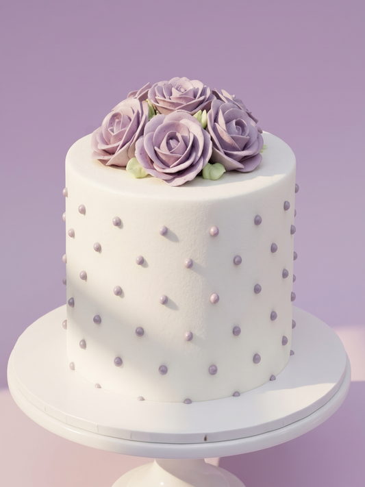BA-098 Purple Roses with Polka Dots