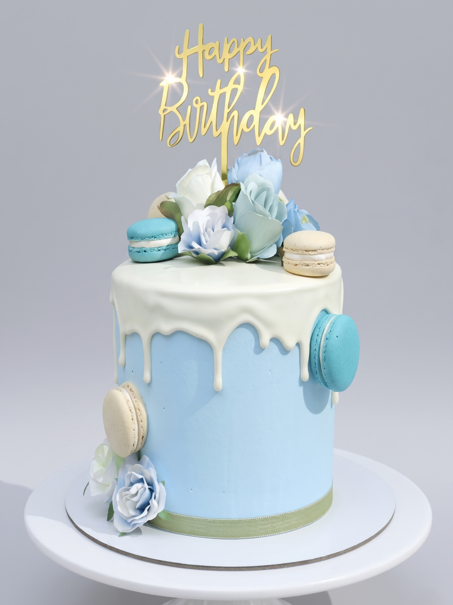 BA-100 Blue Themed Drip Cake