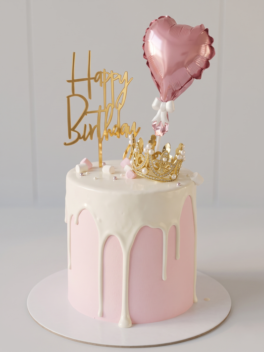 BA-104 Pink Heart Balloon with Tiara
