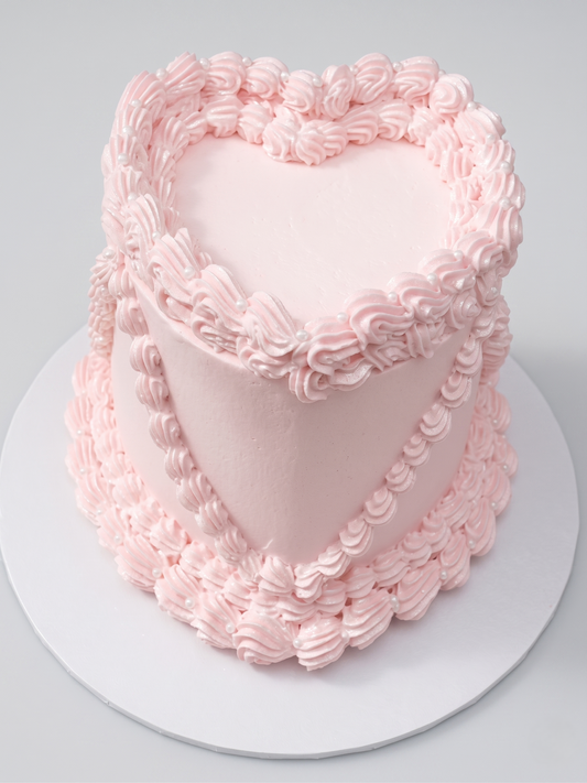 BA-181 Pink Heart Shaped Tall Cake