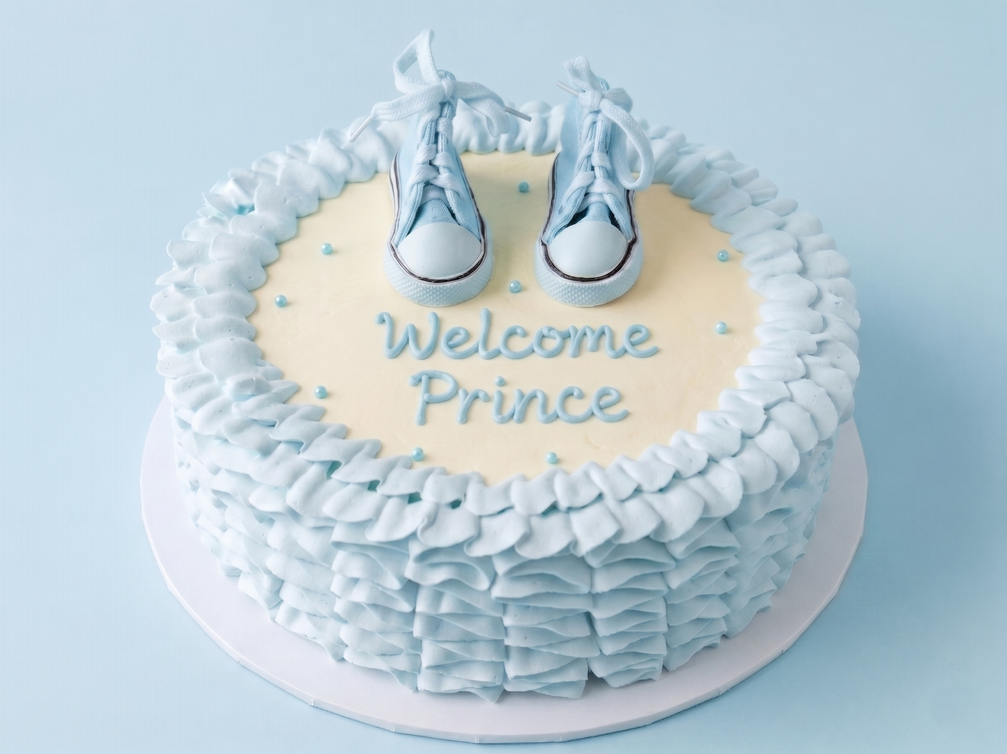 BS-021 Blue Ruffles with Baby Shoes