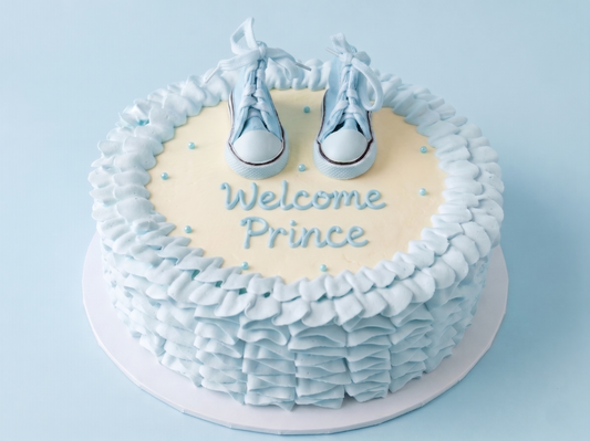 BS-021 Blue Ruffles with Baby Shoes