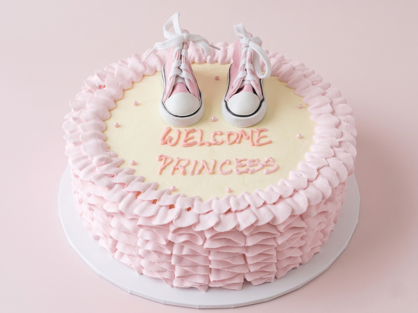 BS-022  Pink Ruffles with Baby Shoes