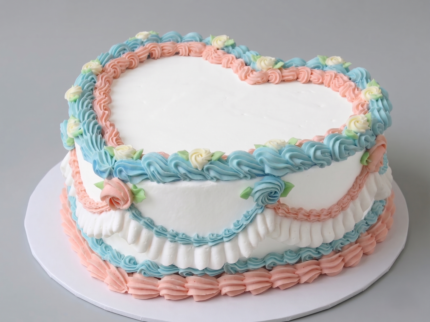 BS-211 Pink & Blue Heart Shaped Vintage